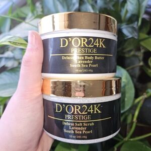 D'OR24K Prestige Body Butter and Salt Scrub Set